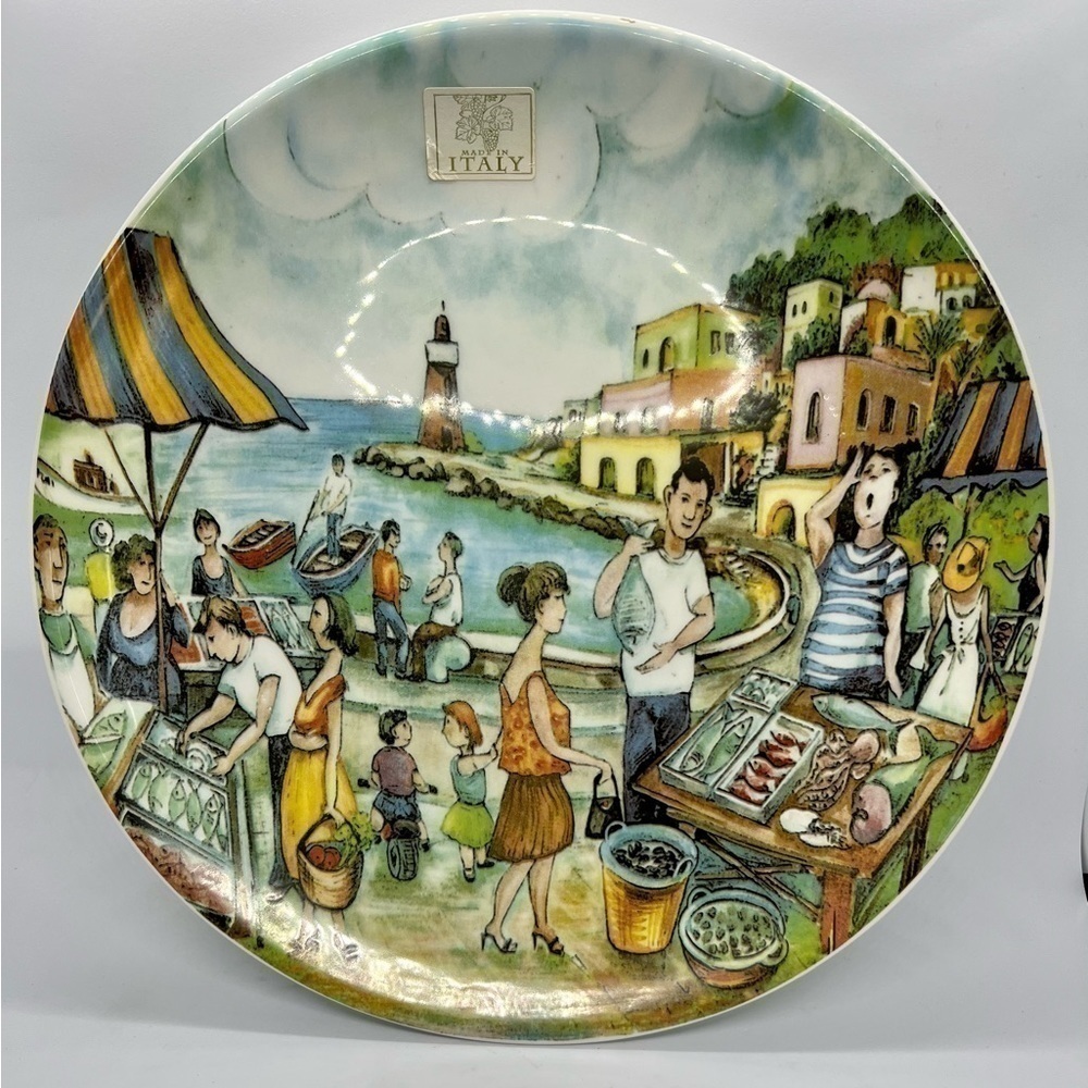 Brunelli Market Scenes by EFFETTI D'ARTE Large Dinner Plate